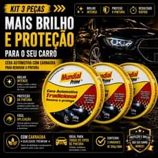 Cera Automotiva Para Polimento Tradicional 200g em lata Mundial Prime Com Cera de Carnaúba Lataria