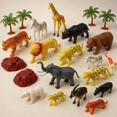 Safari Infantil Brinquedos Selvagens Kit Animais Leão Elefante Selvagens
