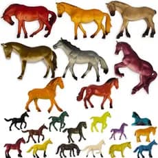 Animais Coloridos De Brinquedo Kit Cavalos Crianças Estábulo Educativo
