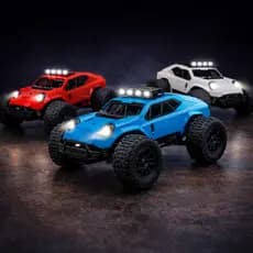 Carrinho Controle Remoto Infantil 4x4 Off Road lanterna LED Recarregável Monster Truck Menino