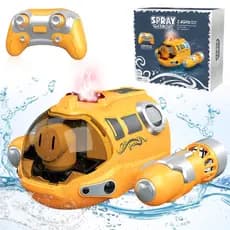 Submarino Infantil Brinquedo Praia Piscina Verão Controle Remoto A Prova D´água Luz  Giro 360°  Giro