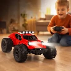 Carrinho de Controle Remoto 4x4 Farol Led Bateria Recarregável Brinquedo Off Road Corrida Infantil
