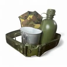 kit cantil + cinto + capa térmica + copo alumínio camping militar