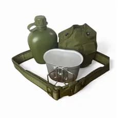 cantil + capa térmica + caneca alumínio + garrafa