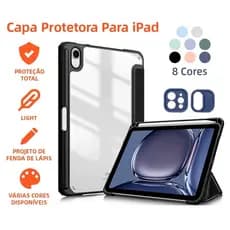 Capa protetora Preta de acrílico para iPad Pro 11 2018-2022 com compartimento para Caneta