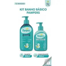 Kit Banho Bebê Pampers: Shampoo Glicerina 400ml + Condicionador 200ml