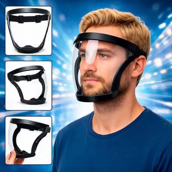 Máscara Facial Protetora Para Proteção Completa Filtro Pm2.5