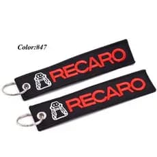 Chaveiro Bordado Recaro JDM Para Chaves De Motocicletas E Carros