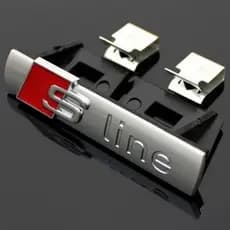 Linha S Emblema Da Grade Dianteira ABS Cromado-Montagem Frontal Para Audi A1 A3 A4 A5 A6 A7 Q3 Q5 Q7 TT