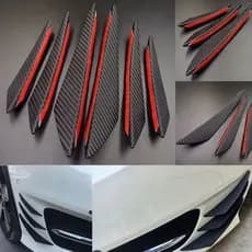 6Pcs Carbon Fiber Style Car Front Bumper Lip Splitter Body Spoiler Canards AXIA MYVI SAGA PERSONA ALZA EXORA BEZZA