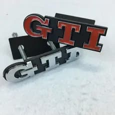 GTI Letters Metal Car Styling Refitting Emblem Badge 3D Sticker Front Grille Emblem Badge for VW Volkswagen Golf 4 5 6
