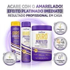 KIT SHAMPOO + CONDICIONADOR | HIDRATAÇÃO INTENSA MATIZANTE LOIRO PERFEITO Origem 300ml