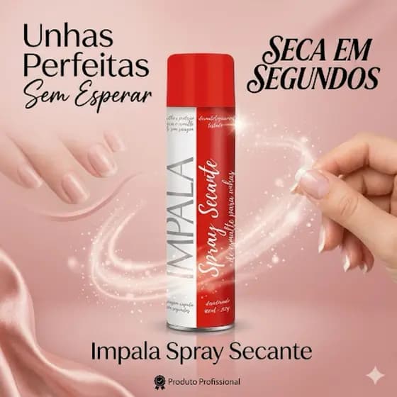 2 Spray Secante De Esmalte 400ml P/Unhas - Impala