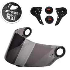 TSF | Viseira antirisco Fumê capacete FW3 GT GT2 GT5 + Reparo lateral completo