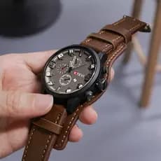 YIKAZE Relógio De Pulso Homem Militar Retro Do Exército De Discagem Grande Relógios De Quartzo Com Pulseira De Couro Calendário Esportivo Casual De Luxo