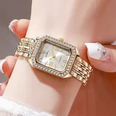 Luz Marca De Luxo Relógio Feminino Negócios Simples Diamante Ouro Relógios Casual Estudante Moda Quartzo Pulso