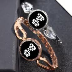 Mulheres De Luxo Relógios Tela Toque Feminino Relógio De Pulso Eletrônico Pulseira Diamante Digital Banda Aço Senhoras P