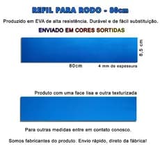 Refil de EVA Borracha Para Reposição De Rodo - 80 x 8,5 cm - Kit com 02 unidades