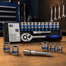 Kit Soquetes 1/2 12 Peças Catraca Reversível Chaves Soquete 10mm a 22mm Cromo Vanádio