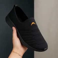 Tênis Meia Feminino Academia Slip On Ortopédico Caminhada  Sneaker Esportivo  Preto Antiderrapante