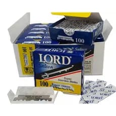 Kit Com 1000 Meia  Laminas Lord Saloon Inox 10 Caixas Com 100 Unidades