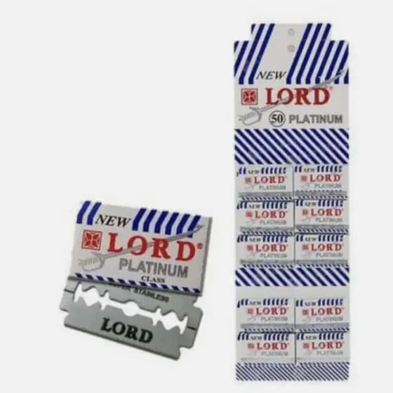 Kit com 500 Lâminas de Barbear Lord Platinum – 10 Cartelas com 50 Lâminas Cada