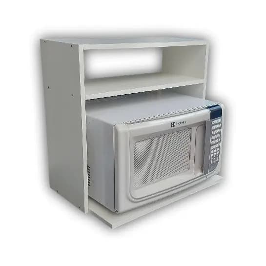 Suporte Para Microondas de Parede com Prateleira Forno MDF Suspenso Cozinha Madeira
