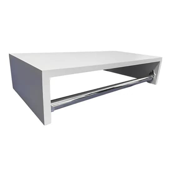 Cabideiro De Parede Arara Roupas Mdf Branco Prateleira Multiuso Loja