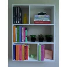 Estante para Livros Madeira Nicho Livreiro Multiuso Branca Organizadora Parede