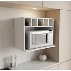 Suporte Para Microondas Com Nicho Garrafeiro Vinho Suspenso Forninho Cozinha