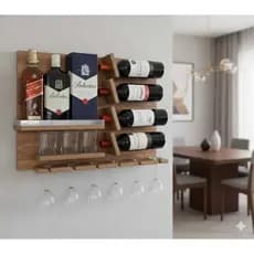 Bar Parede Adega Vinho Gourmet Barzinho Suspenso Madeira Decoração 100% Mdf