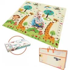 Tapete Infantil Emborrachado Macio 1,80m X 1,50m Dobrável Antiderrapante Para Brinquedoteca Mucca