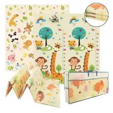 Tapete Infantil Com Números e Animais Mucca Dobrável Educativo Bebê Dupla Face 1,80m X 1,20m