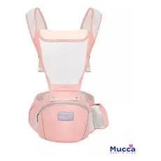 Canguru Ergonômico Carregador de Passeio Rosa Bebê Mucca Confort Cool