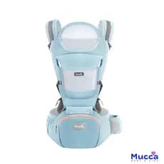 Canguru Elegance 7 Posições Azul Claro Mucca Ergonômico Para Passeio c/Bebê