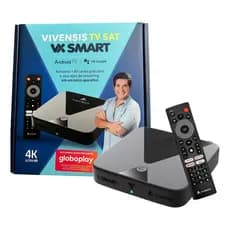 Receptor Digital Vivensis Vx Smart Box Sat Hd Android Tv Banda KU Nova Parabólica Digital Sky 4K