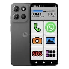 Smartphone Celular Idoso Motorola Moto G15 4GB + 8GB RAM (BOOST) 256gb Sinal 4G WhatsApp Botão Sos