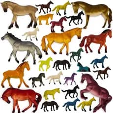 Kit Cavalos De Brinquedo Miniatura Fazenda Infantil Animais Estábulo