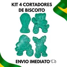 Kit 4 Cortador De Biscoito Copa Do Mundo Bolacha Cookies Biscuit Massinha