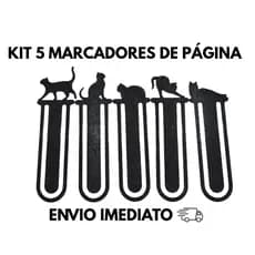 Kit 5 Marcadores De Página Gatinho