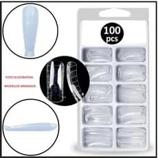 Kit 100 Moldes F1 Transparente Para Unhas Reutilizáveis Bailarina, e Curvatura c  - Envio Imediato profissional