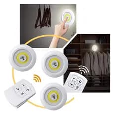 Luminária Kit 3 Lâmpada Led Spot Controle Remoto Fácil