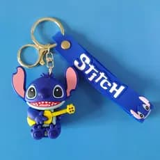 Chaveiro 3D Stitch Fofo Emborrachado Colecionável Bolsas Mochilas Chaves