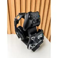 Suporte Para 2 Controles Vídeo Game e 1 Fone Headset Gamer PS4 PS5 XBOX ONE X/s Nintendo Switch Organizador Setup Gamer