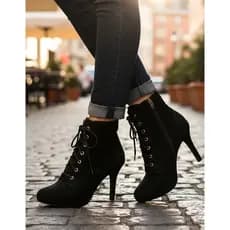 Bota Feminina Coturno Salto Alto Fino Cano Curto Top 33a40 Bota Cano Curto Bota Dança Salto Stiletto