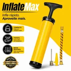 Bomba de encher Manual Portátil 24cm Inflador de Ar Rápido Bicos para Bolas Boias Colchões Infláveis e Brinquedos