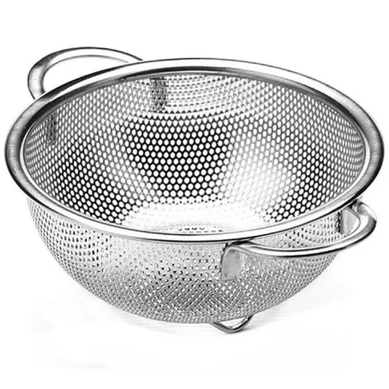 Escorredor Inox Macarrao Massas Fruta Legumes Verduras Salada Cozinha Multiuso Versatil Resistente Higienico