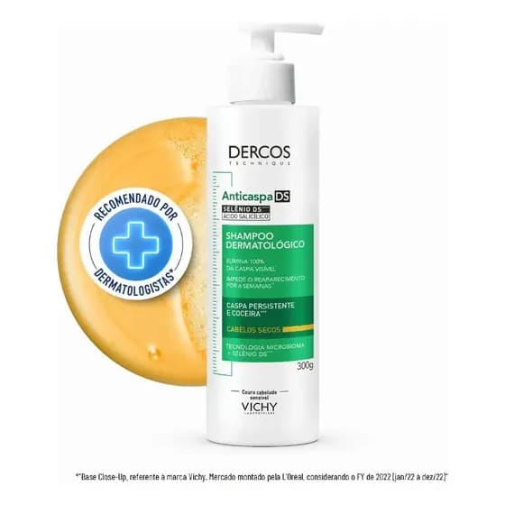 Shampoo Anticaspa Cabelos Secos 300g Dercos DS Vichy