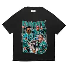 Camisa Básica Camiseta Endrick Felipe Promessa Ídolo Real Campeão Futebol Unissex Bootleg Oficial
