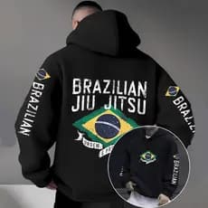 Moletom Blusa De Frio Com Capuz Unissex Brazilian Jiu Jitsu Exclusiva Arte Marcial Nacional